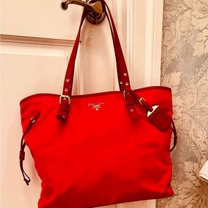 Prada Never used red nylon bag